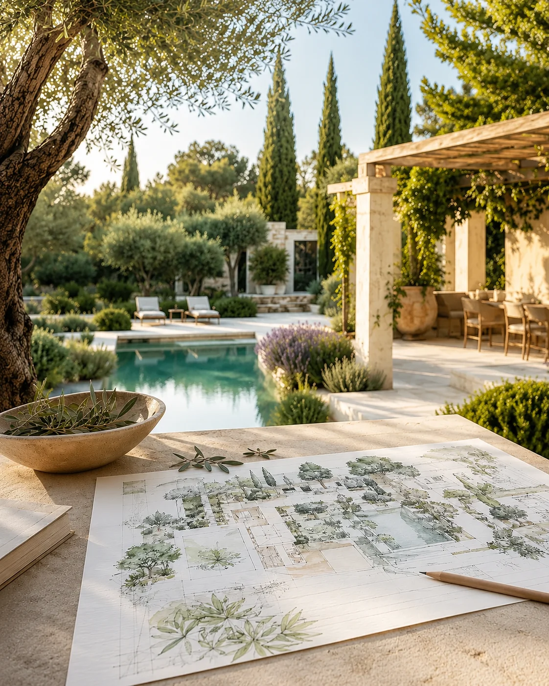 Jardín diseñado como extensión natural de la vivienda
