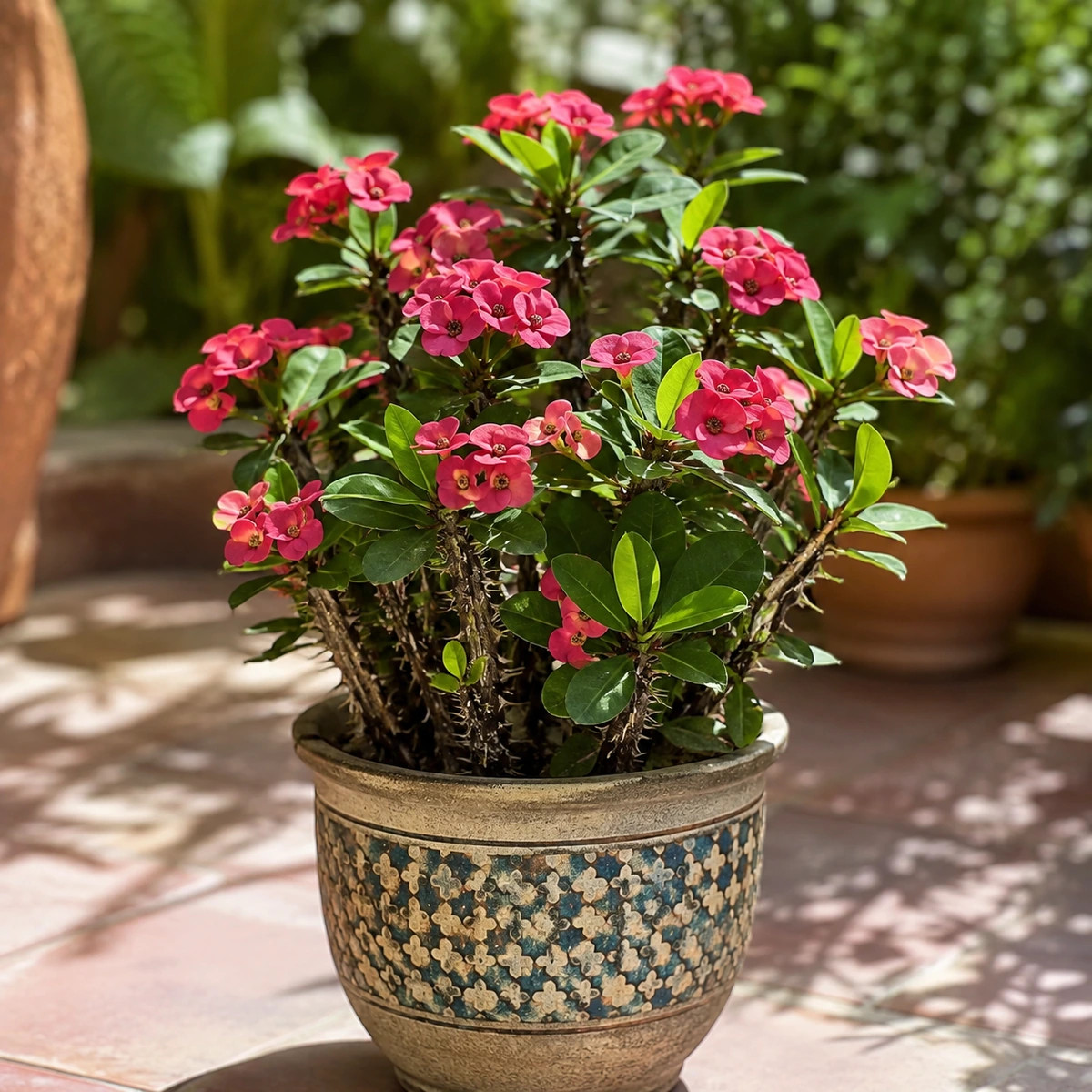 Euphorbia milii en uso ornamental