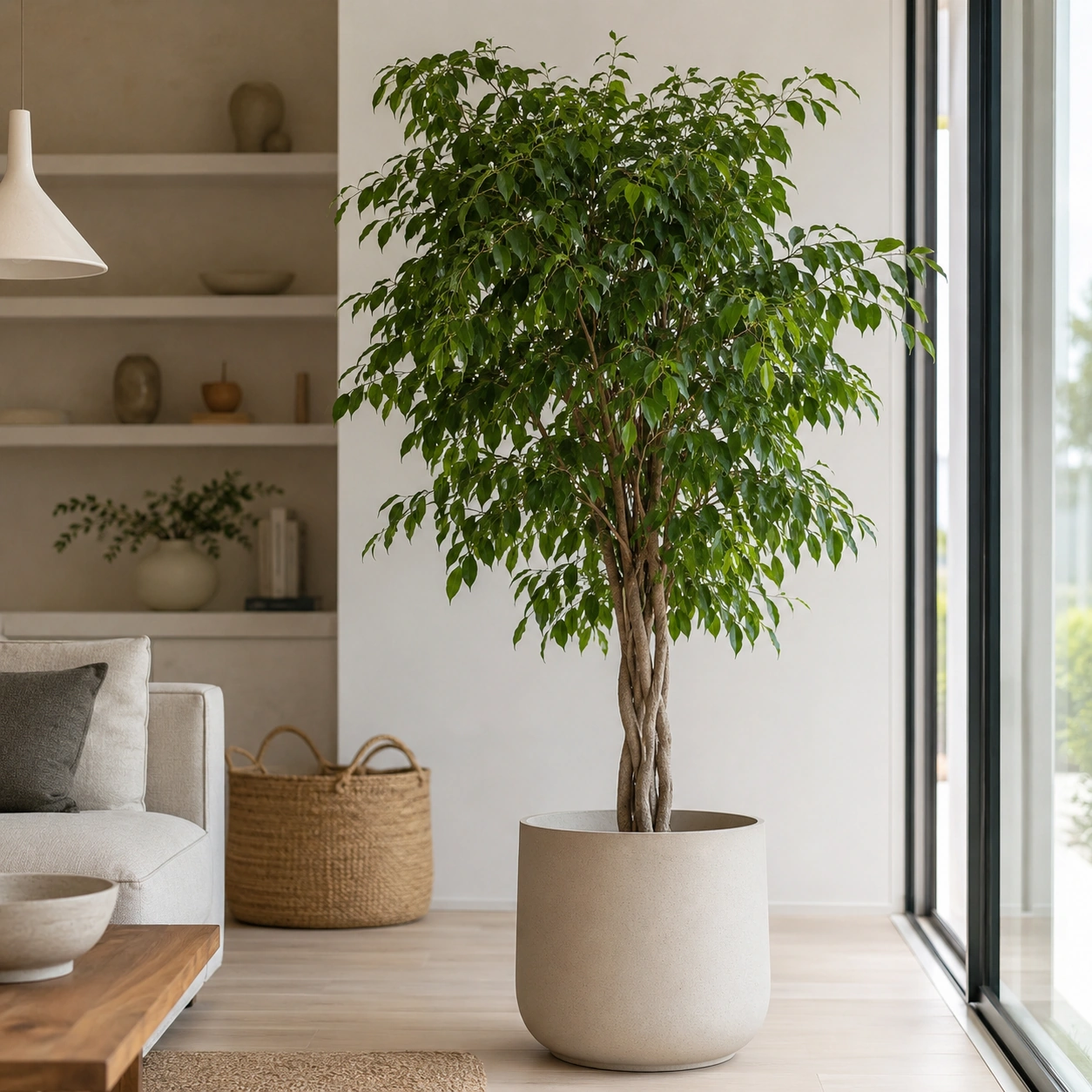 Ficus Benjamina utilizada en su ubicación recomendada