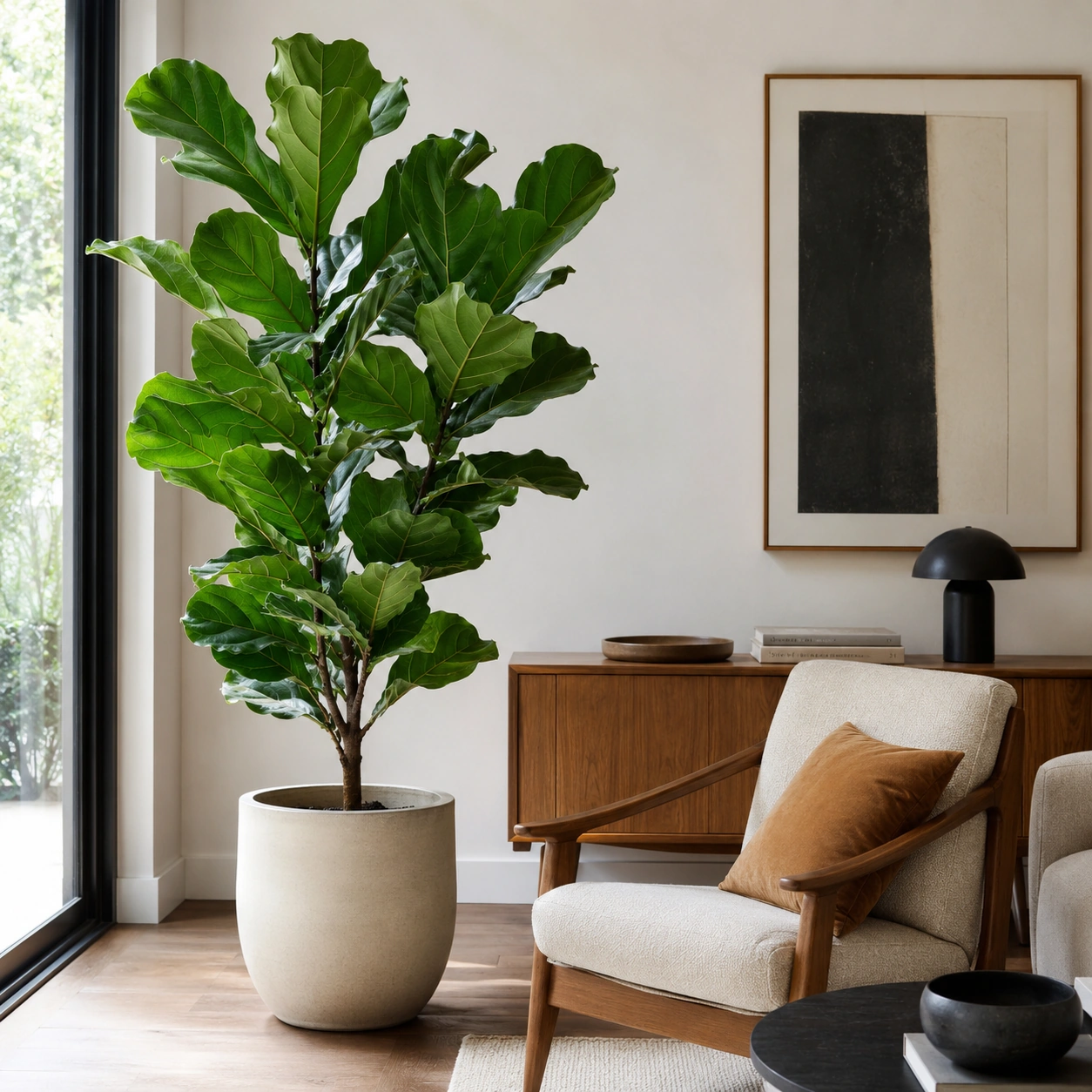 Ficus Lyrata utilizada en su ubicación recomendada