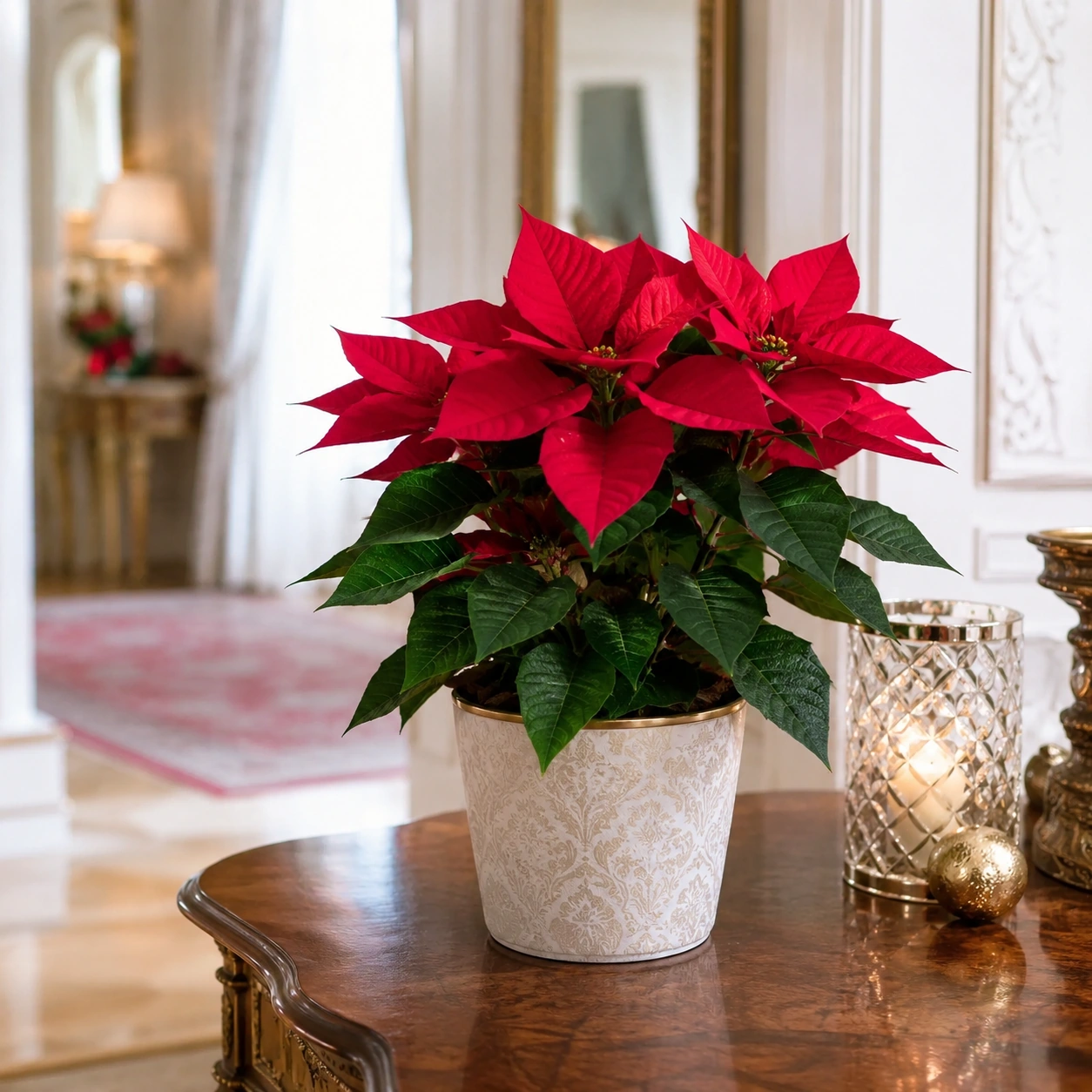 Flor de pascua en uso ornamental