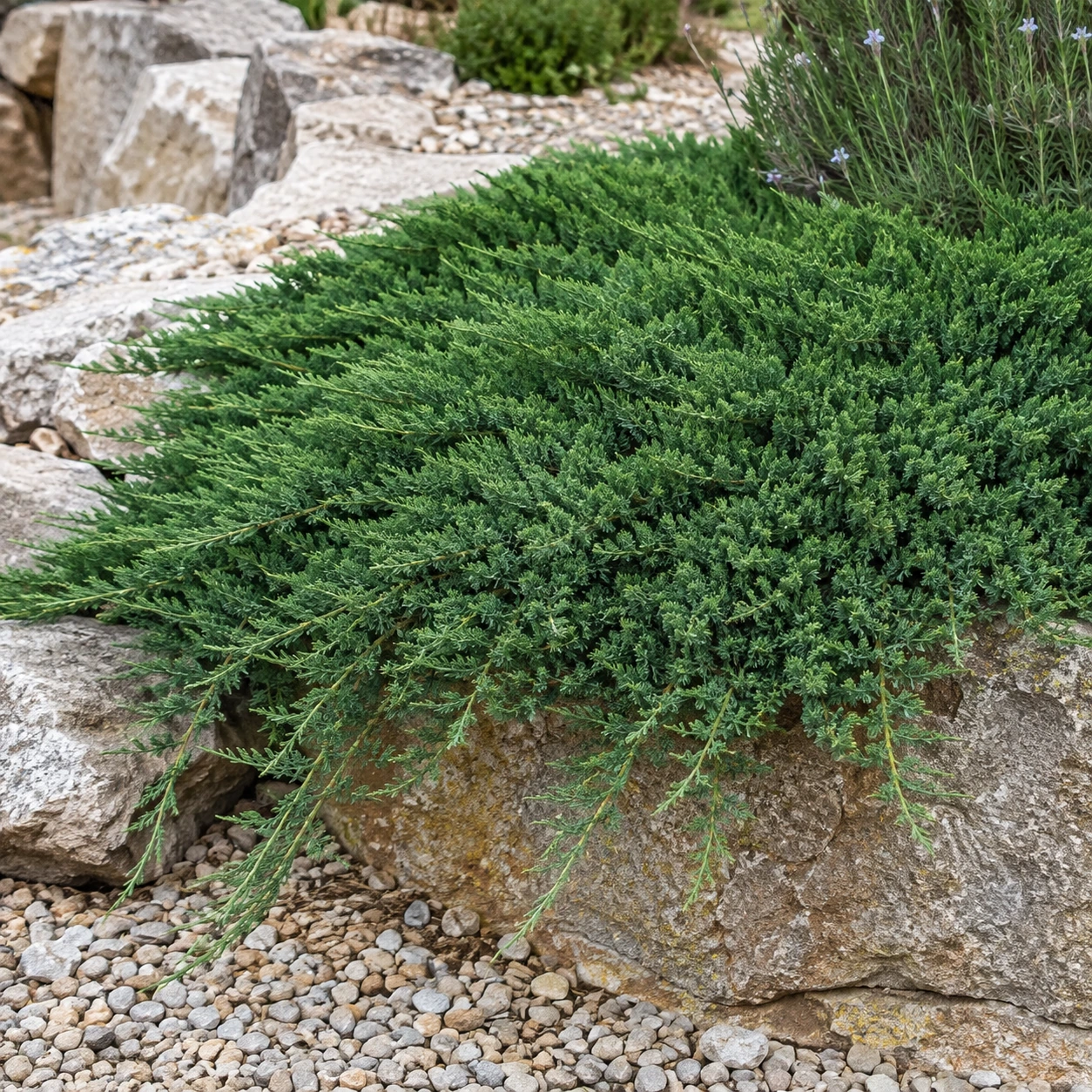 Juniperus horizontalis en uso ornamental