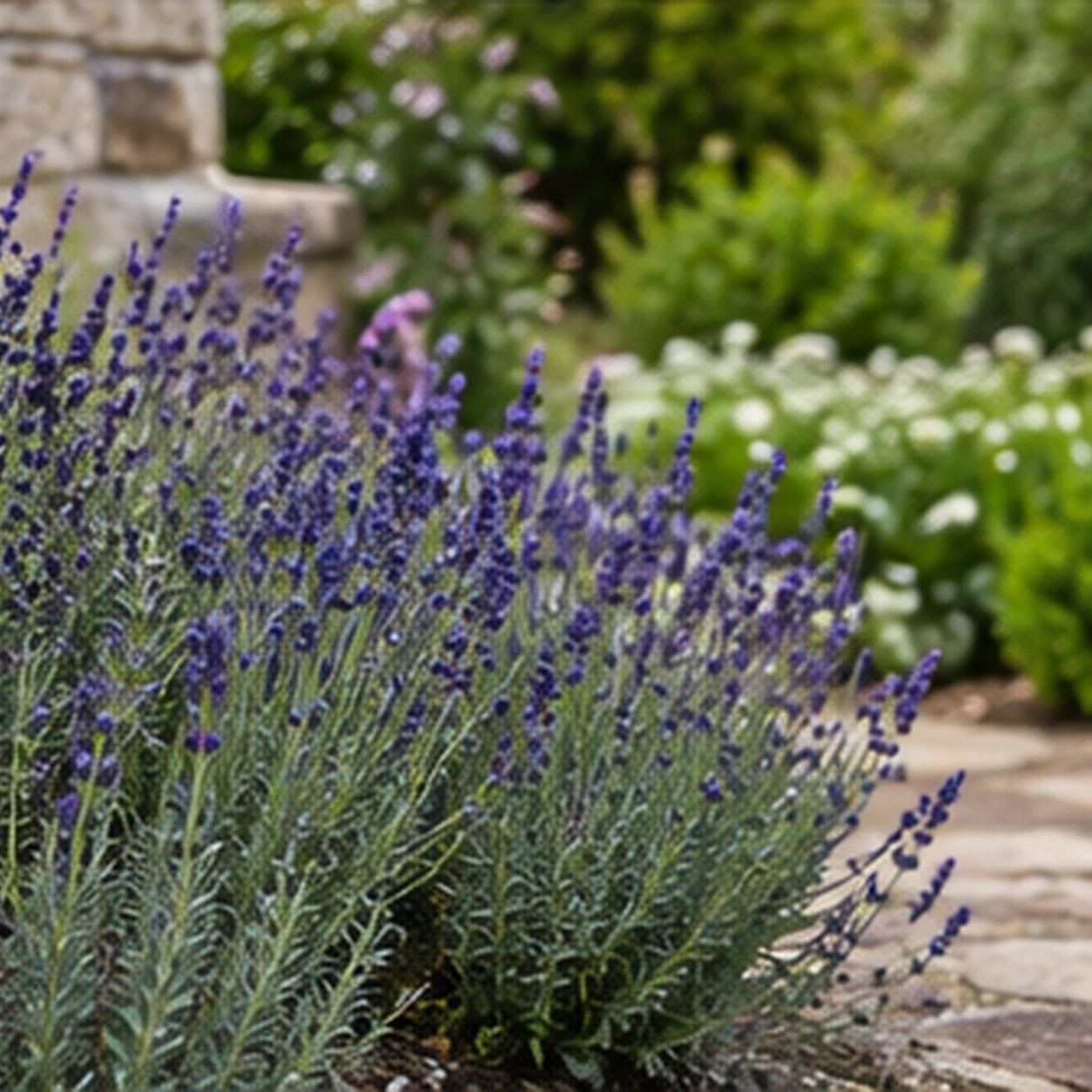 Lavanda angustifolia utilizada en su ubicación recomendada
