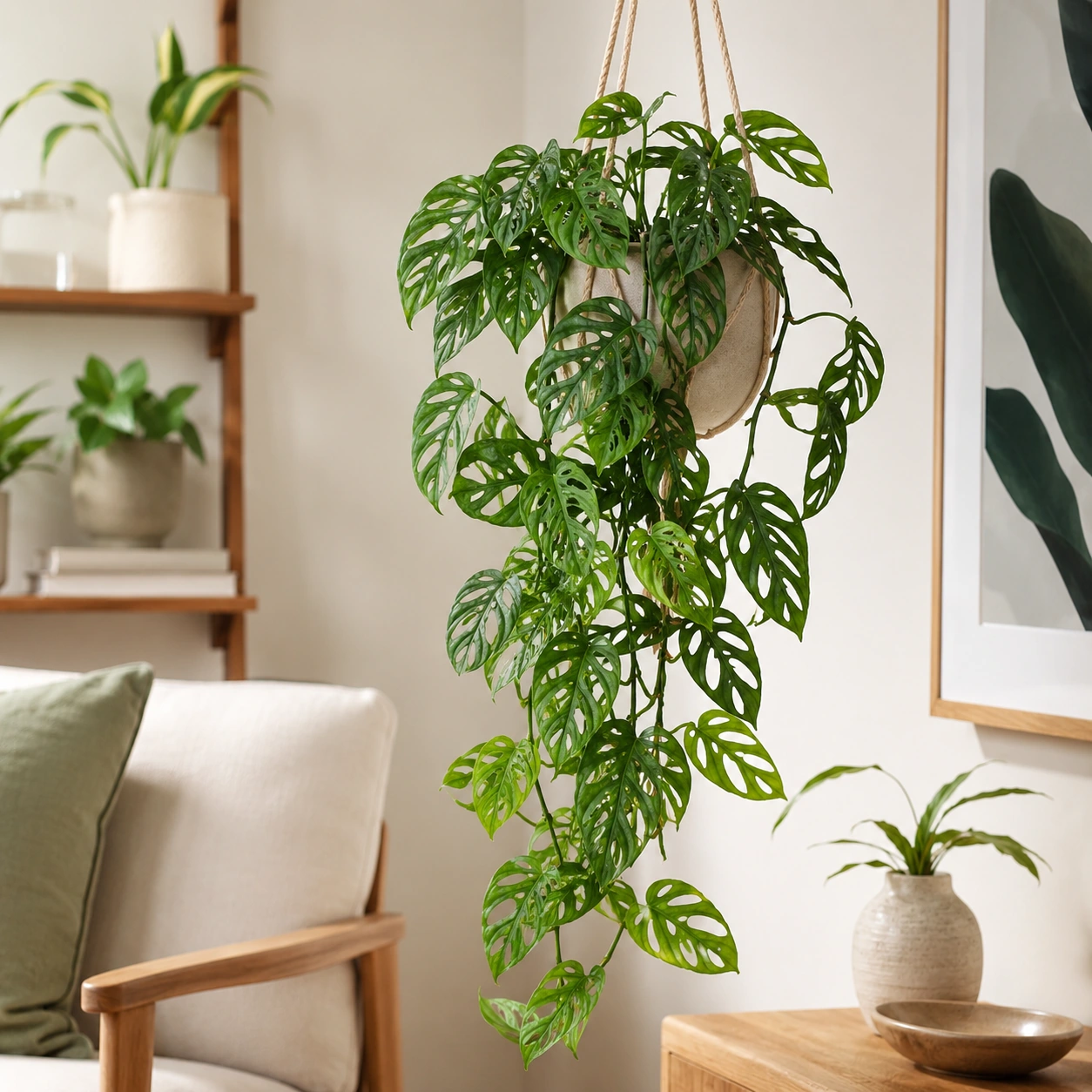 Monstera adansonii utilizada en interior