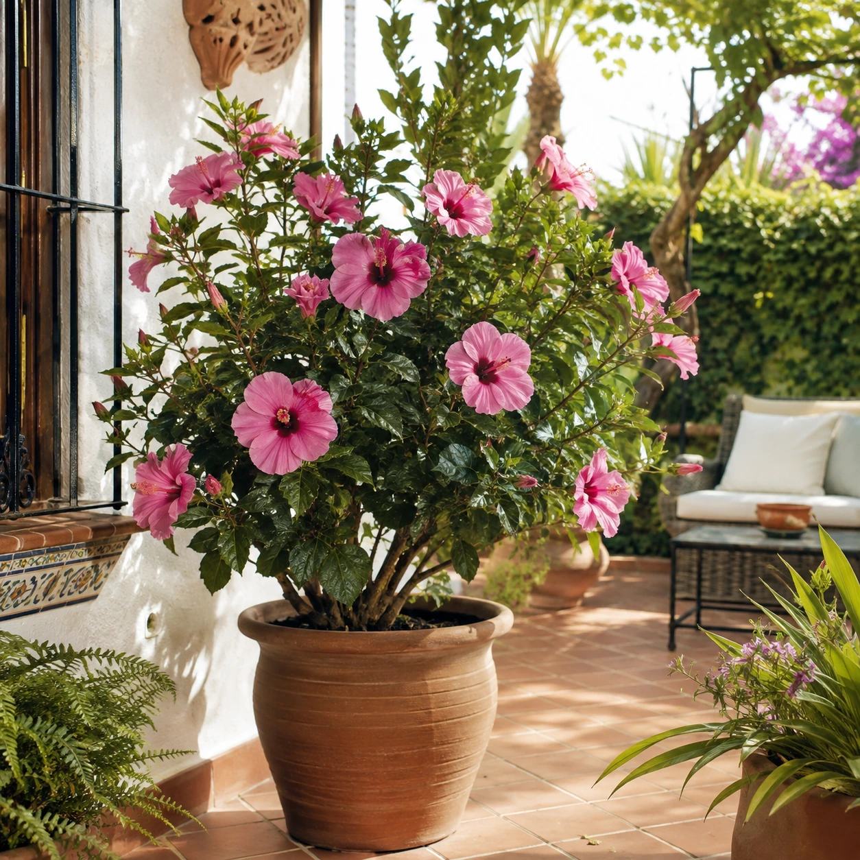 Pacífico (Hibiscus) en uso ornamental