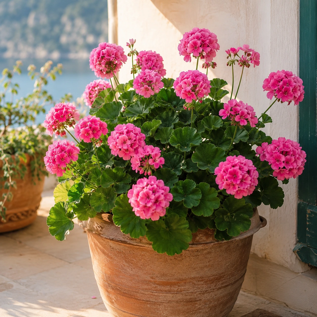 Pelargonio utilizada en su ubicación recomendada