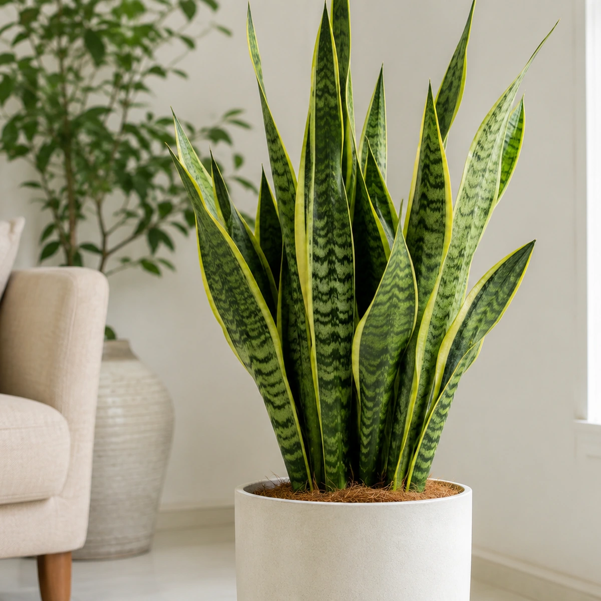 Detalle de follaje de Sansevieria