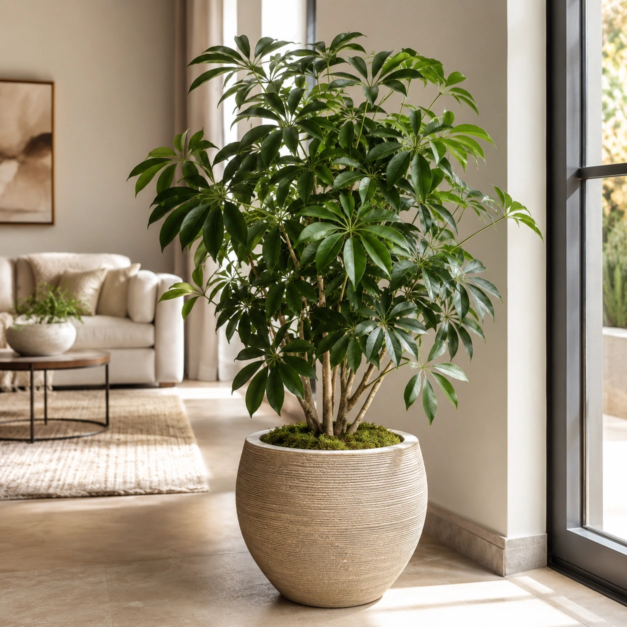 Schefflera Actinophylla utilizada en su ubicación recomendada