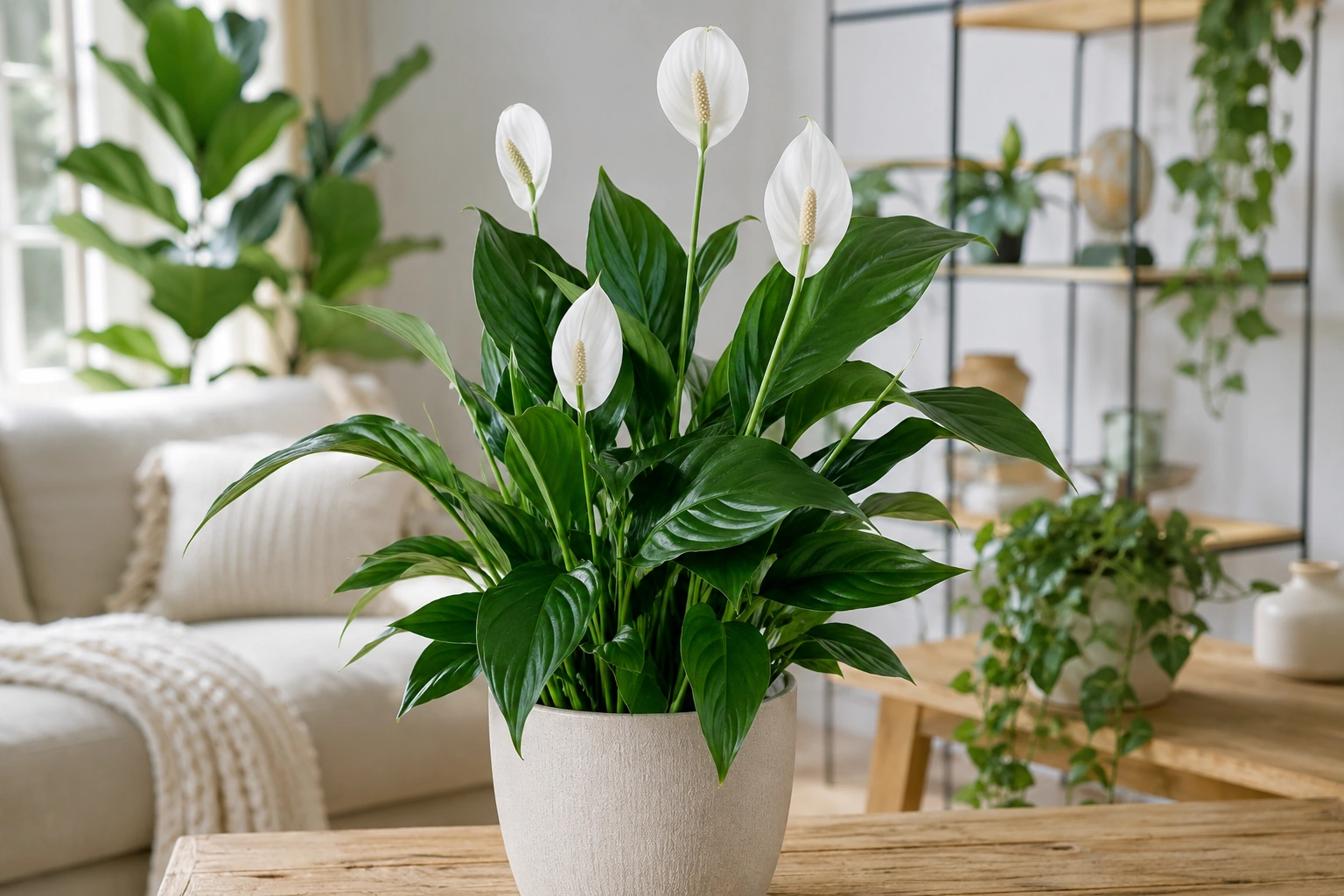 Vista general de Spathiphyllum