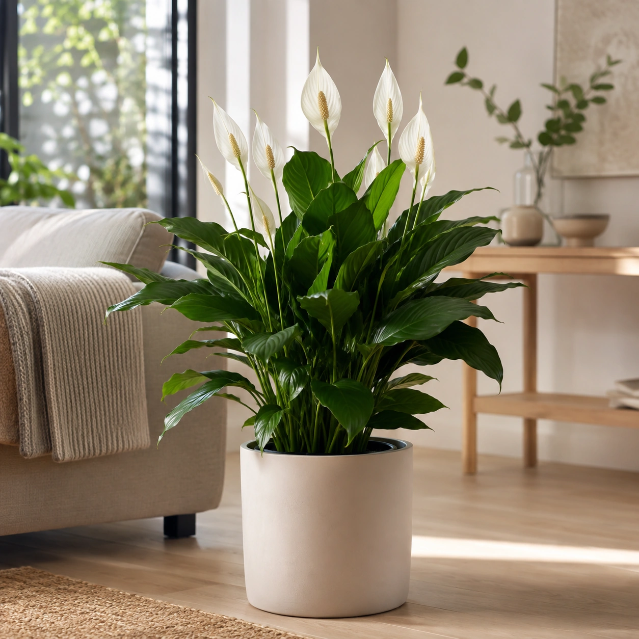 Spathiphyllum utilizada en su ubicación recomendada