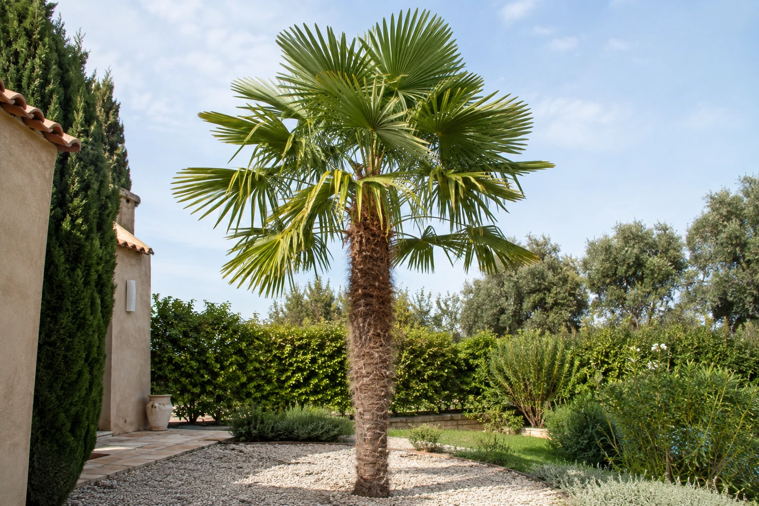 Vista general de Trachycarpus fortunei