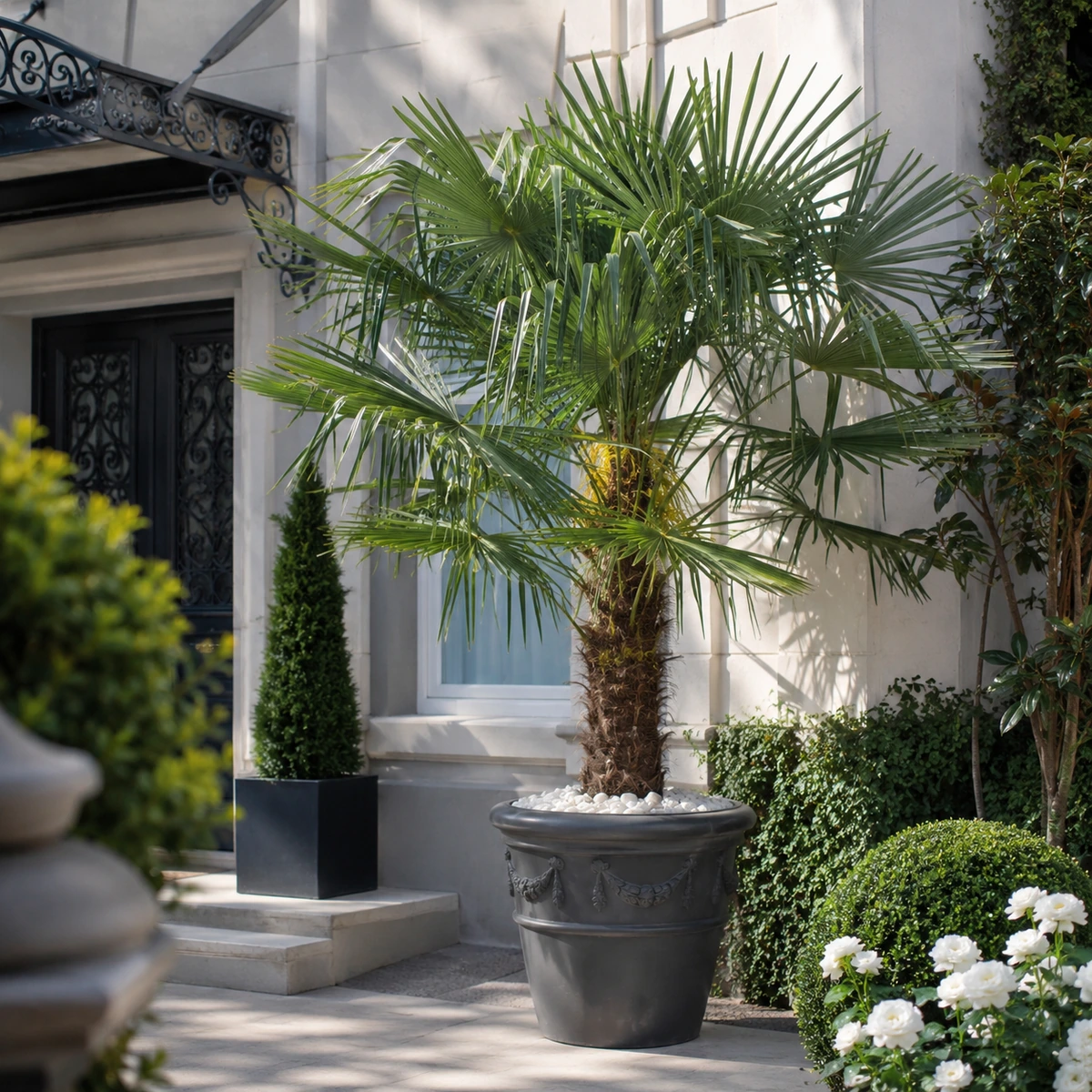 Trachycarpus fortunei utilizada en jardín o terraza
