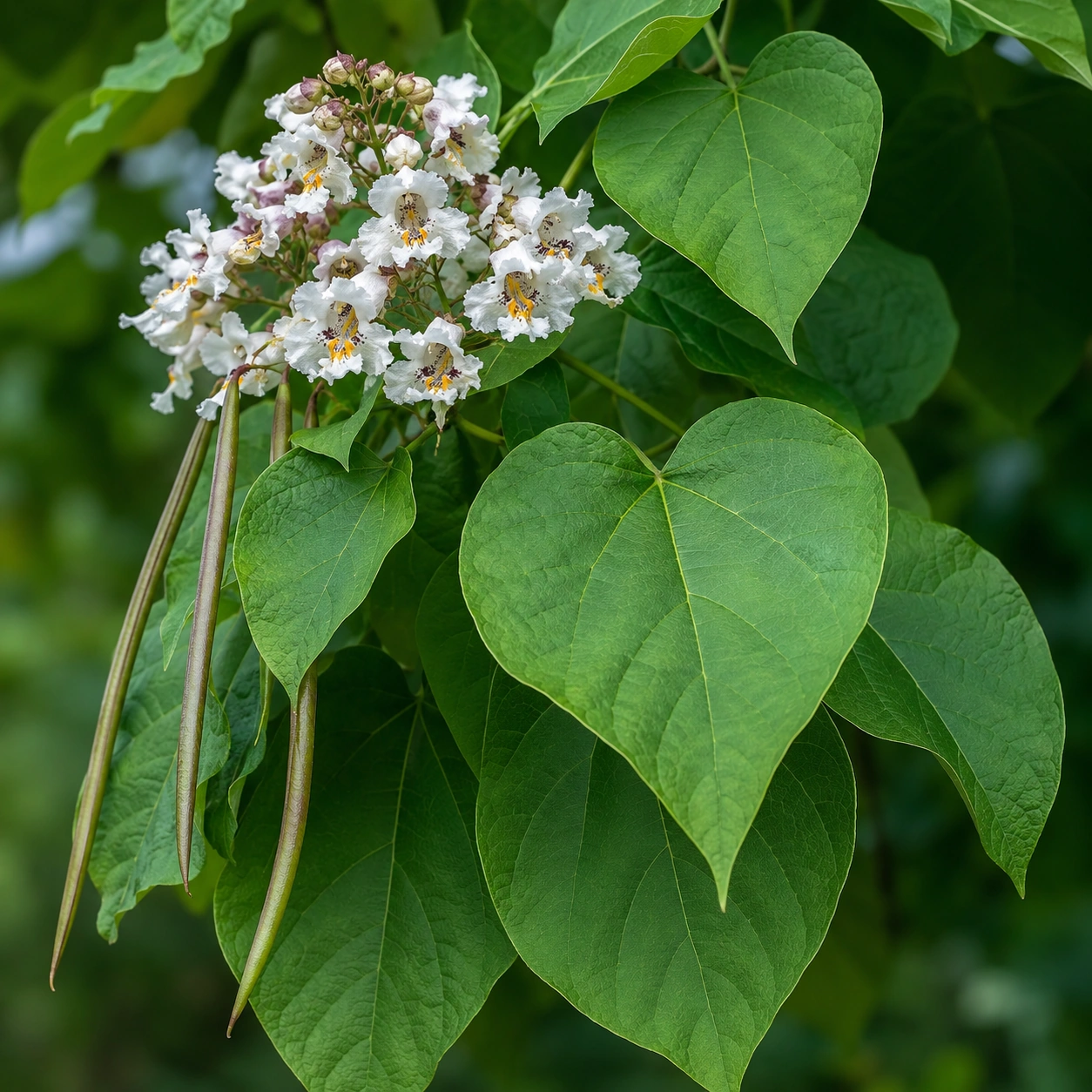 Detalle botánico de Catalpa