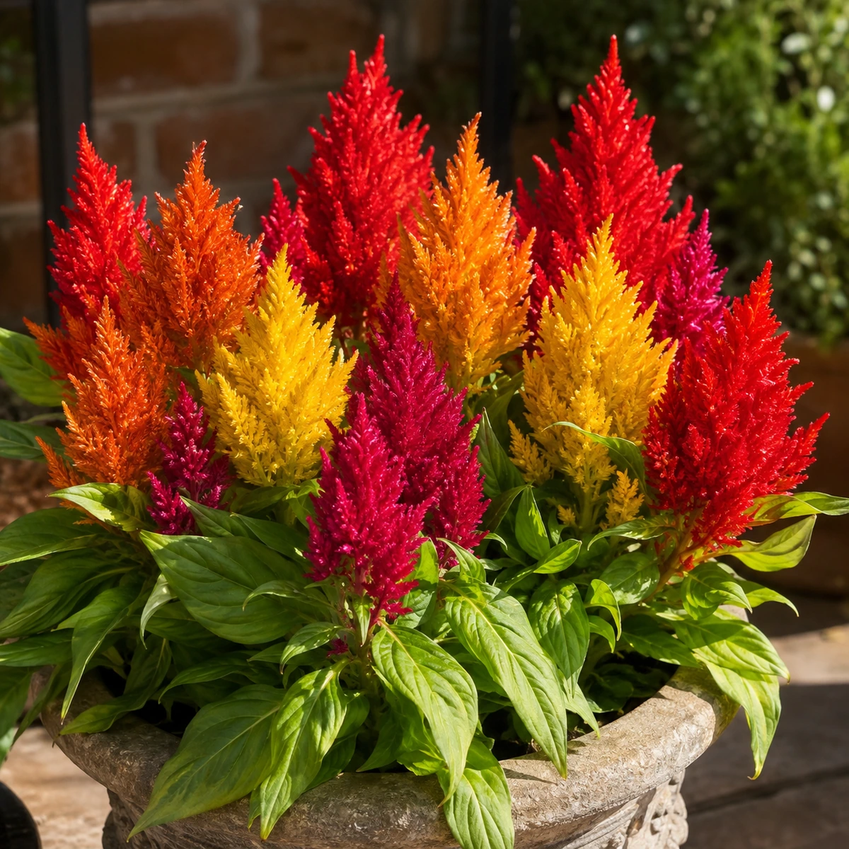 Celosia plumosa en uso ornamental