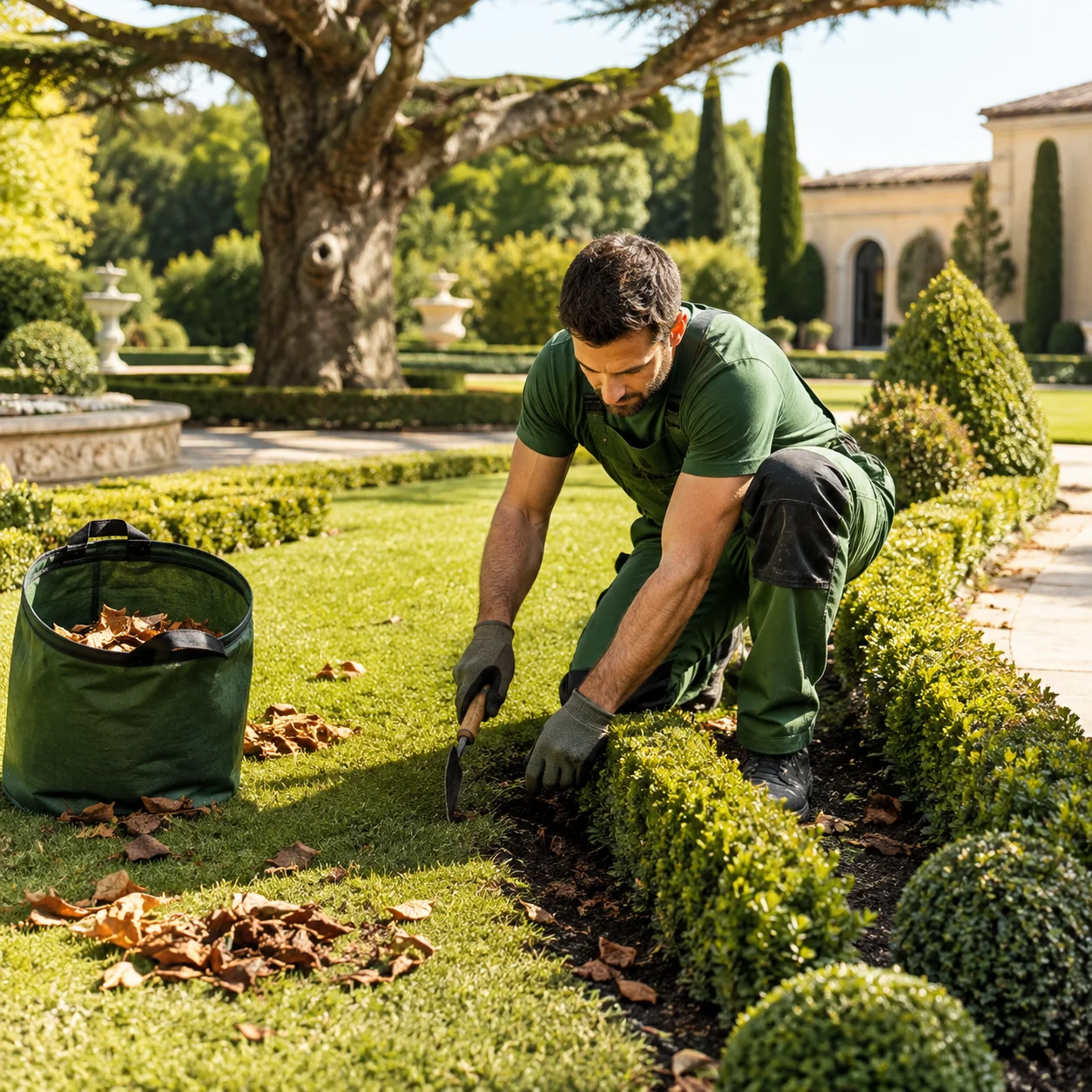 Equipo de SpartaGarden trabajando en un jardín