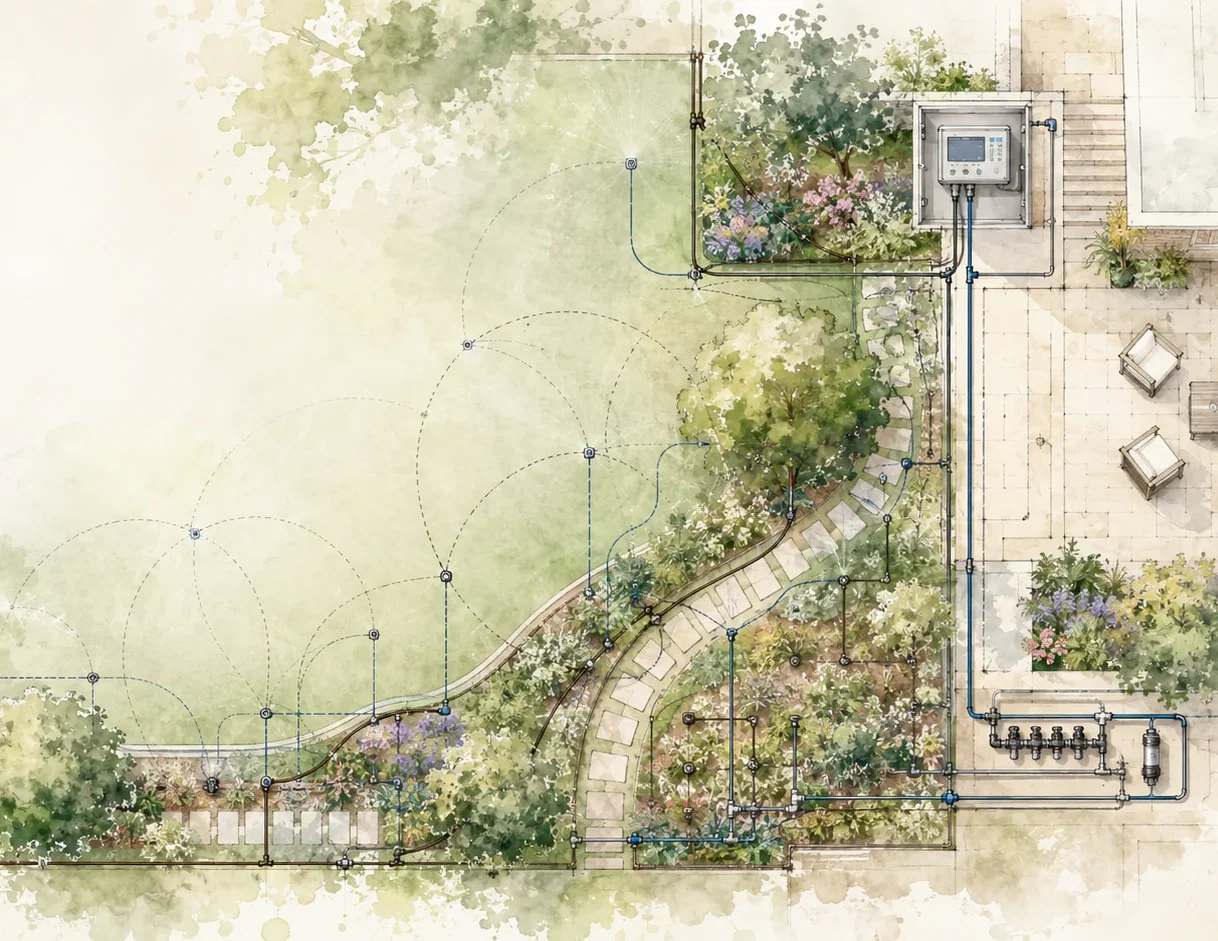 Diseño de un sistema de riego para jardín realizado por SpartaGarden
